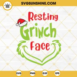 Resting Grinch Face SVG, Grinch Christmas SVG PNG EPS DXF Cut Files