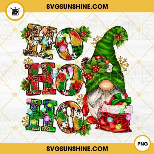 Ho Ho Ho Christmas Gnome Png, Christmas Png, Merry Christmas Gnomes Png, Christmas Light Png, Ho Ho Ho Png