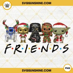 Star Wars Friends Christmas PNG, Star Wars Characters Santa Hat Christmas PNG Digital Download