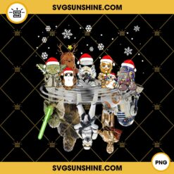 Star Wars Merry Christmas PNG, Star Wars Santa Hat Christmas PNG, Star Wars Characters Christmas PNG File