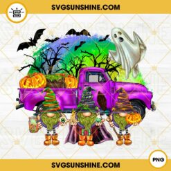 Halloween Truck Gnomes PNG Design, Truck Halloween PNG, Gnome Ghost Halloween PNG Digital Download