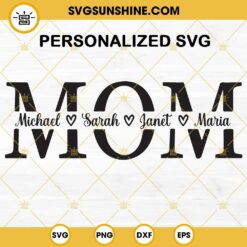 Personalized Mom SVG, Mother svg, Mother’s Day SVG, Mom Split Name Frame Svg