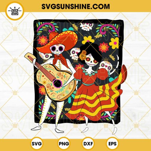 Dia De Los Muertos Skulls Couple SVG, Day of the Dead Couple SVG PNG DXF EPS File Digital Download