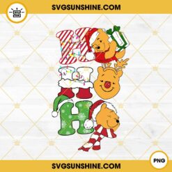 Winnie The Pooh Christmas PNG, Pooh Hohoho Christmas PNG File Digital Download