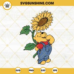Winnie The Pooh Sunflower SVG PNG DXF EPS Cricut Silhouette Vector Clipart