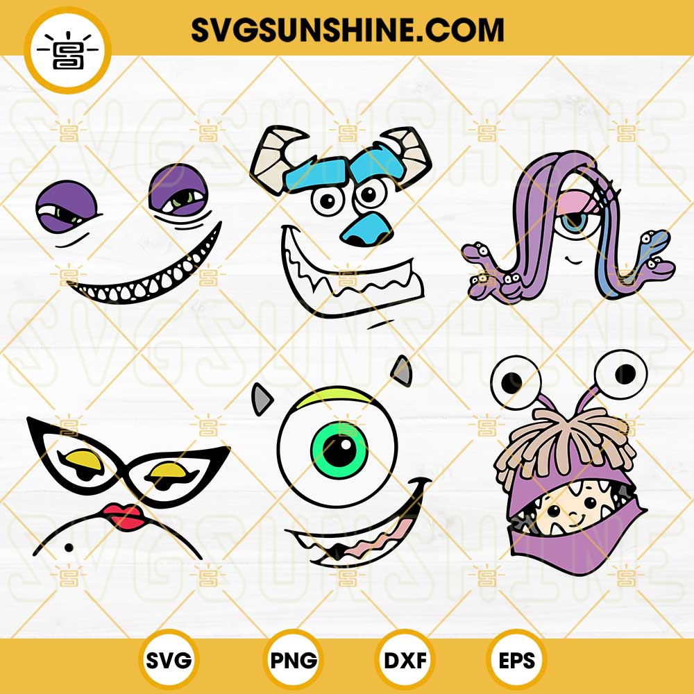 6 Monsters Inc SVG Bundle, Monsters Inc SVG, Mike SVG, Sully SVG, Boo SVG, Monsters Inc Cricut