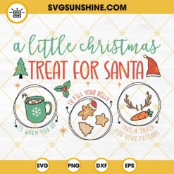 A Little Christmas Treat For Santa SVG, Cookies For Santa Tray SVG, Treats For Santa Plate SVG Files For Cricut