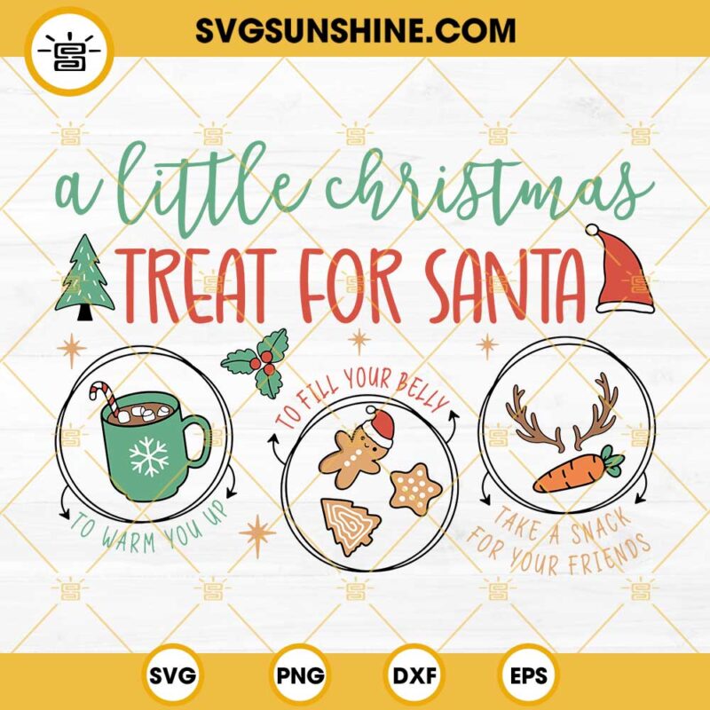 A Little Christmas Treat For Santa SVG, Cookies For Santa Tray SVG