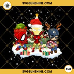 Avengers Superhero Christmas PNG, Captain America Spider-Man Iron Man Christmas PNG File
