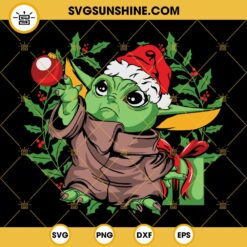 Baby Yoda Christmas SVG, Baby Yoda Gifts Merry Christmas SVG PNG DXF EPS Cut Files