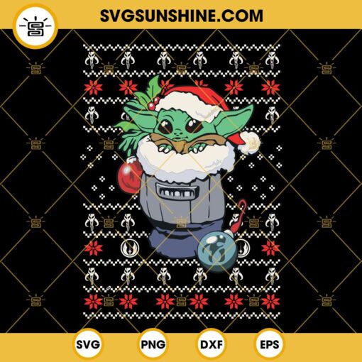 Baby Yoda Ugly Christmas Sweater SVG, Baby Yoda The Mandalorian Christmas SVG PNG DXF EPS