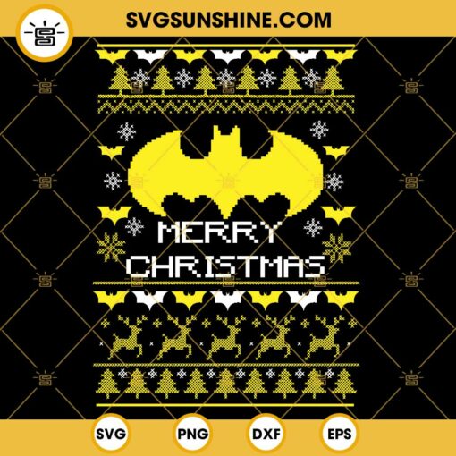 Batman Merry Christmas SVG, Batman Ugly Christmas Design SVG, Batman Christmas SVG