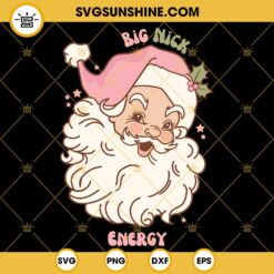 Big Nick Energy SVG, Retro Pink Santa Claus SVG, Funny Christmas SVG