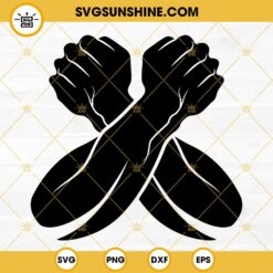 Black Panther Cross Arms SVG, X Salute Arms Crossed Gesture SVG Silhouette Cricut