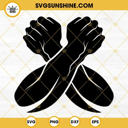 Black Panther Cross Arms SVG, X Salute Arms Crossed Gesture SVG Silhouette Cricut