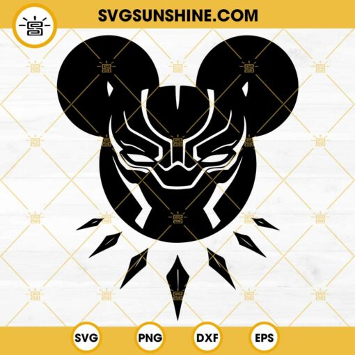 Black Panther Mouse Ears SVG PNG DXF EPS Cut Files