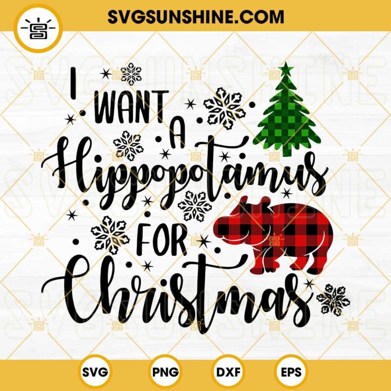 Hippopotamus Christmas SVG, Hippo Christmas SVG Files For Cricut Silhouette