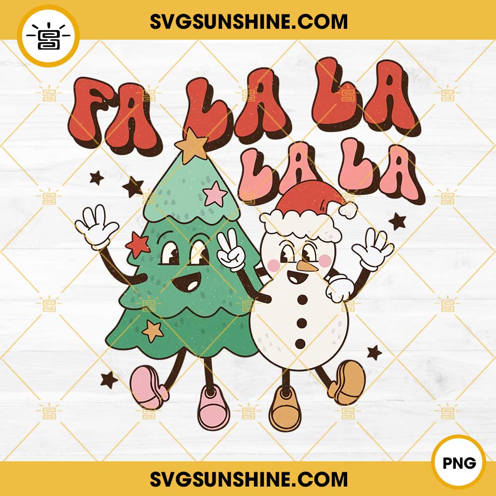 Christmas Fa La La PNG, Snow Man And Christmas Tree Fa La La LA PNG