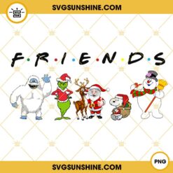 Christmas Friends PNG, Grinch Santa Claus Frosty Snowman PNG, Christmas Characters PNG Design