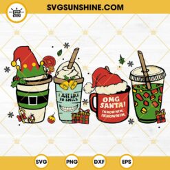 Christmas Movie Elf Coffee Cup SVG, Omg Santa I Know Him SVG, I Just Like To Smile SVG, Elf Coffee SVG, Elf SVG