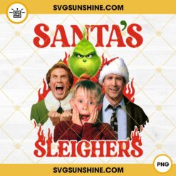 Christmas Movies Santa's Sleighers PNG, Grinch Elf Clark Griswold Kevin PNG, Christmas Friends PNG