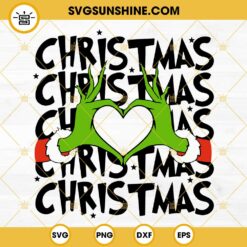 Christmas Grinch Hand SVG, Grinch Heart Hands SVG, Grinch Christmas SVG
