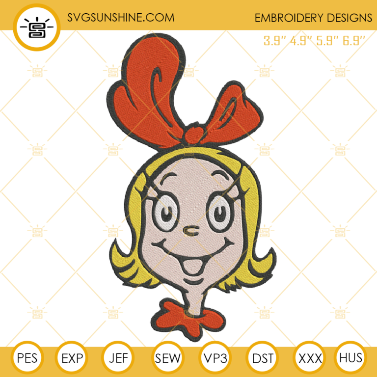 Cindy Lou Who Face Embroidery Design File