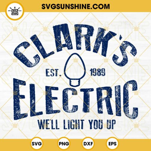 Clark’s Griswold Electric SVG, National Lampoon’s Christmas Vacation SVG PNG DXF EPS Cut Files