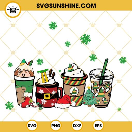 Coffee Christmas Elf Movie SVG, Christmas Drink Cup SVG, Elf Coffee Latte SVG, Elf SVG, Elf Coffee SVG