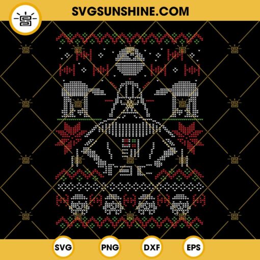 Darth Vader Ugly Christmas Sweater SVG, Darth Vader Christmas SVG PNG DXF EPS Cut Files