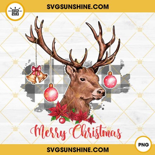Deer Merry Christmas PNG File Digital Download