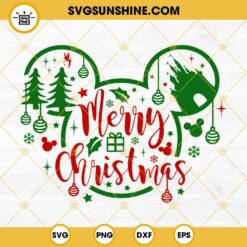 Disney Merry Christmas SVG, Mickey Christmas Ornaments SVG, Mickey Head Christmas SVG Sihouette Cricut