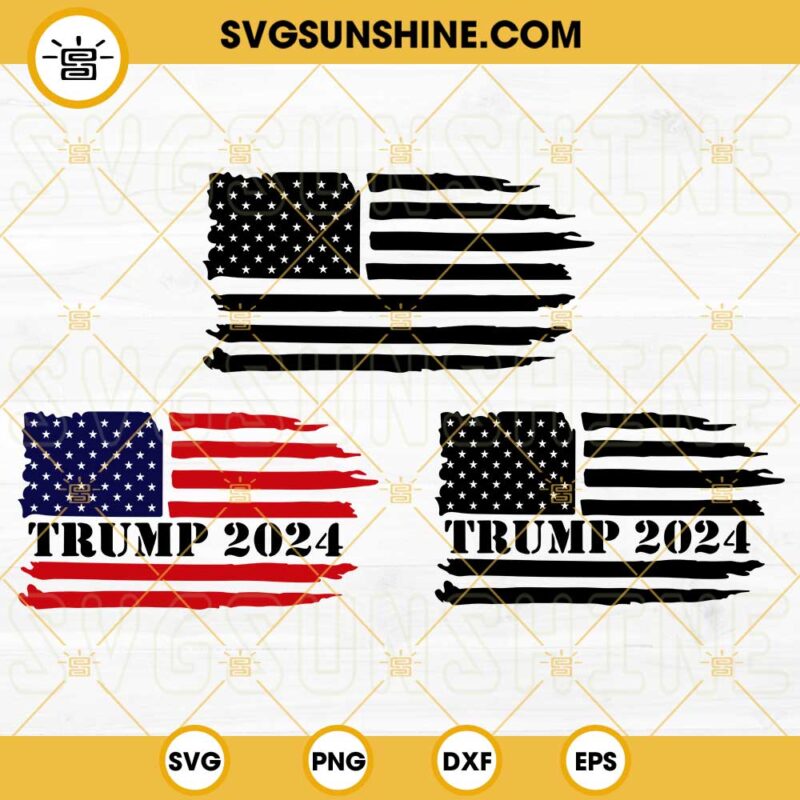 Distressed Flag Trump 2024 SVG Bundle, Trump 2024 SVG, Usa Flag SVG