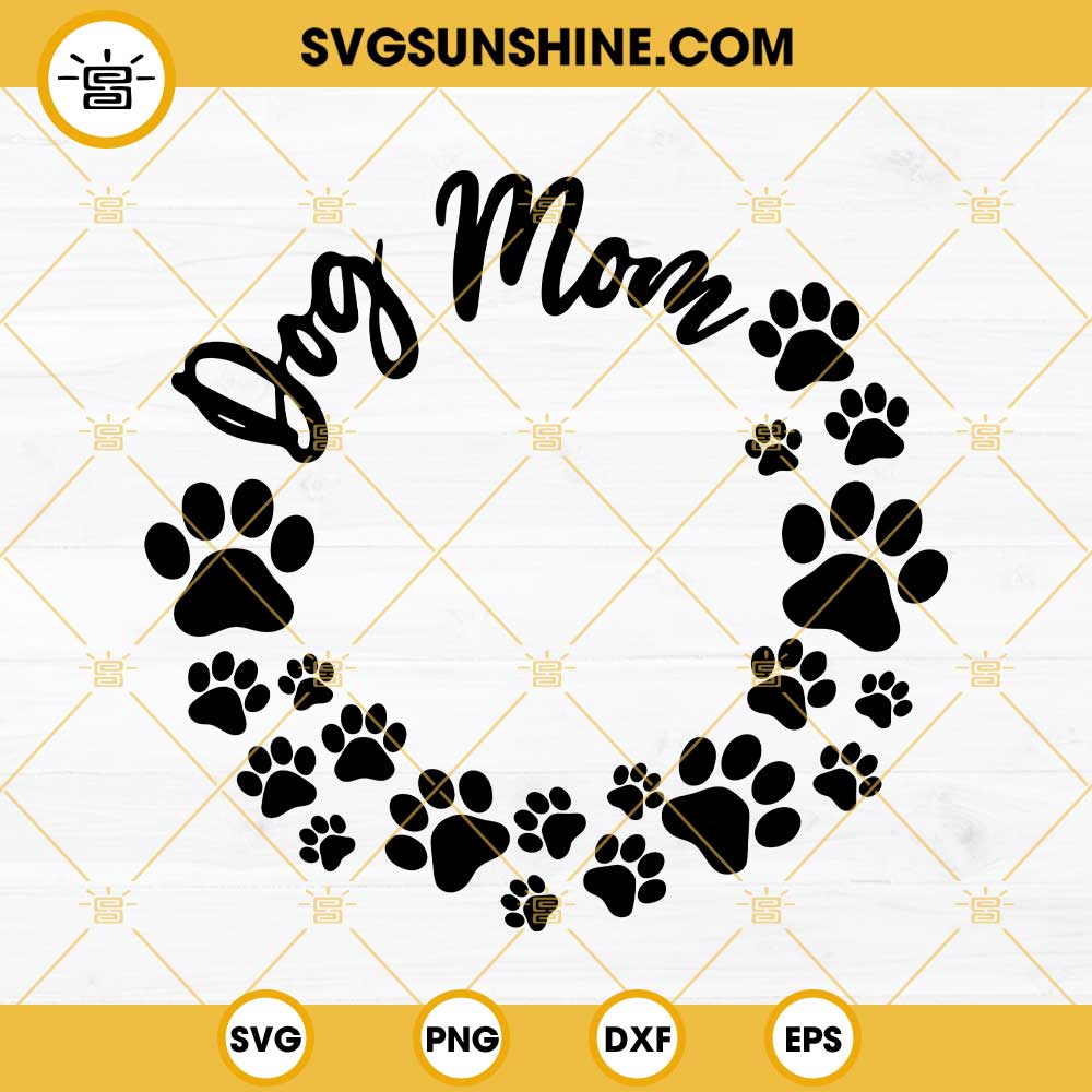 Dog Mom Christmas Wreath SVG PNG DXF EPS Cut Files