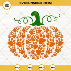 Dog Paw Pumpkin SVG, Pumpkin Paw Prints Dog Halloween SVG PNG DXF EPS Cut Files