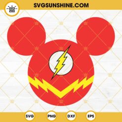 Flash Superhero Mouse Ears SVG PNG DXF EPS Cut Files