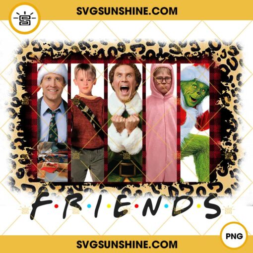 Friends Christmas Leopard PNG, Christmas Movie Friends PNG, Grinch Elf Clark Griswold Kevin Ralphie PNG File