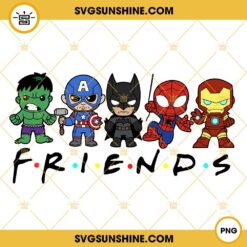 Friends Superhero PNG, Chibi Superhero PNG, Avengers Friends PNG