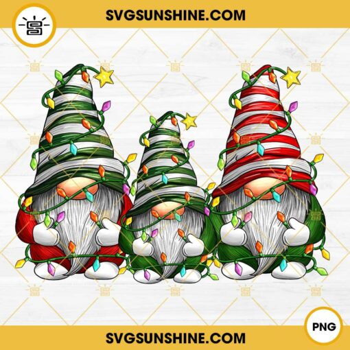 Gnomes Christmas Light PNG, Gnomes Christmas Tree PNG File Digital Download