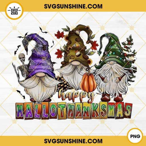 Gnomes Happy HalloThanksMas PNG File Digital Download