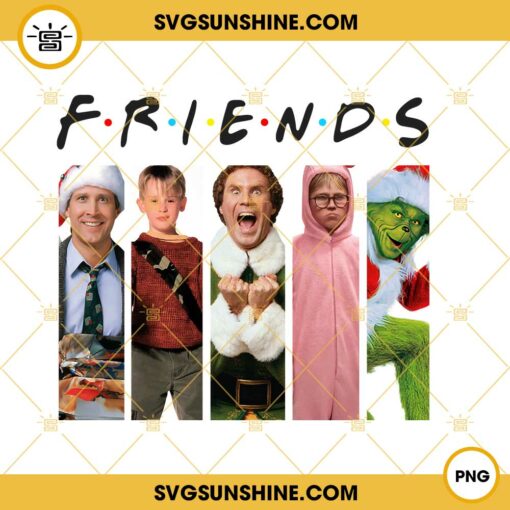Grinch Elf Clark Griswold Kevin Ralphie PNG, Friends Christmas Movie Characters PNG