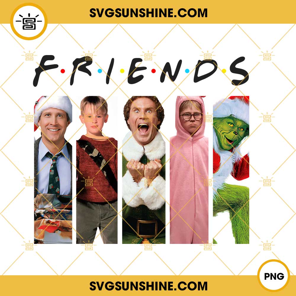 Grinch Elf Clark Griswold Kevin Ralphie PNG, Friends Christmas Movie Characters PNG
