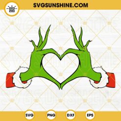 Grinch Heart Hands SVG, Grinch Hand SVG Cricut File Vector File