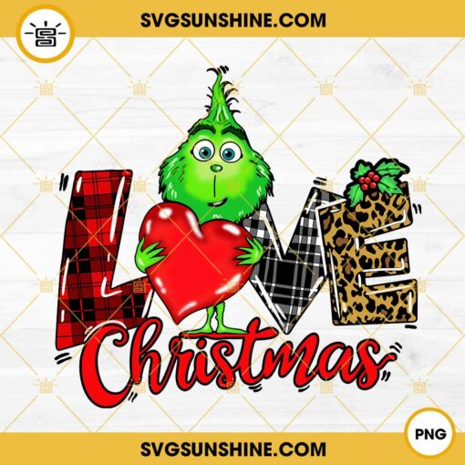 Grinch Love Christmas PNG File Digital Download