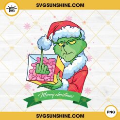 Grinch Middle Fingers PNG, Grinch Merry Christmas PNG, Funny Grinch Christmas PNG