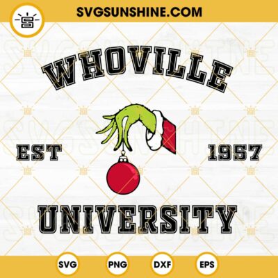 Grinch Hand Whoville University SVG PNG DXF EPS Cricut Clipart