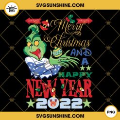 Grinch Merry Christmas And Happy New Year 2022 PNG File