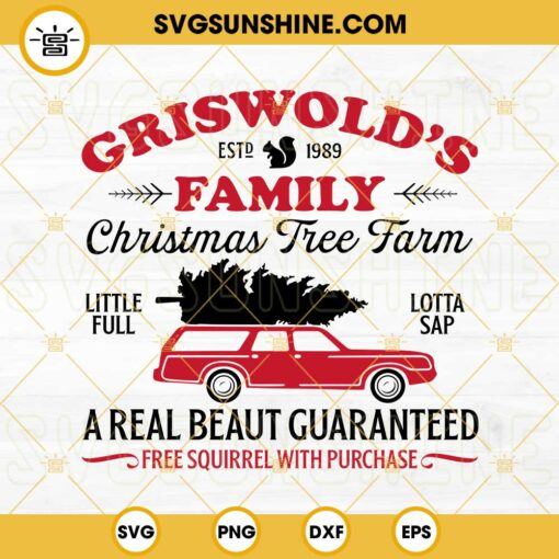 Griswold's Family Christmas Tree Farm SVG, Griswold Christmas SVG, Christmas Truck And Tree SVG