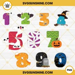 Halloween Numbers PNG Digital Files