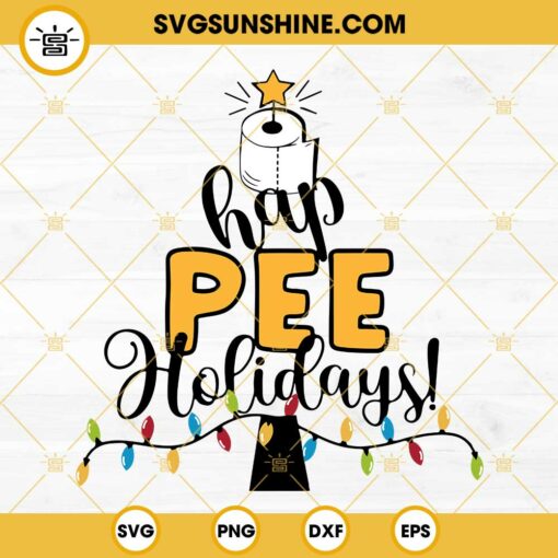 Hap Pee Holidays Toilet Paper Christmas Tree SVG PNG DXF EPS Cricut Silhouette